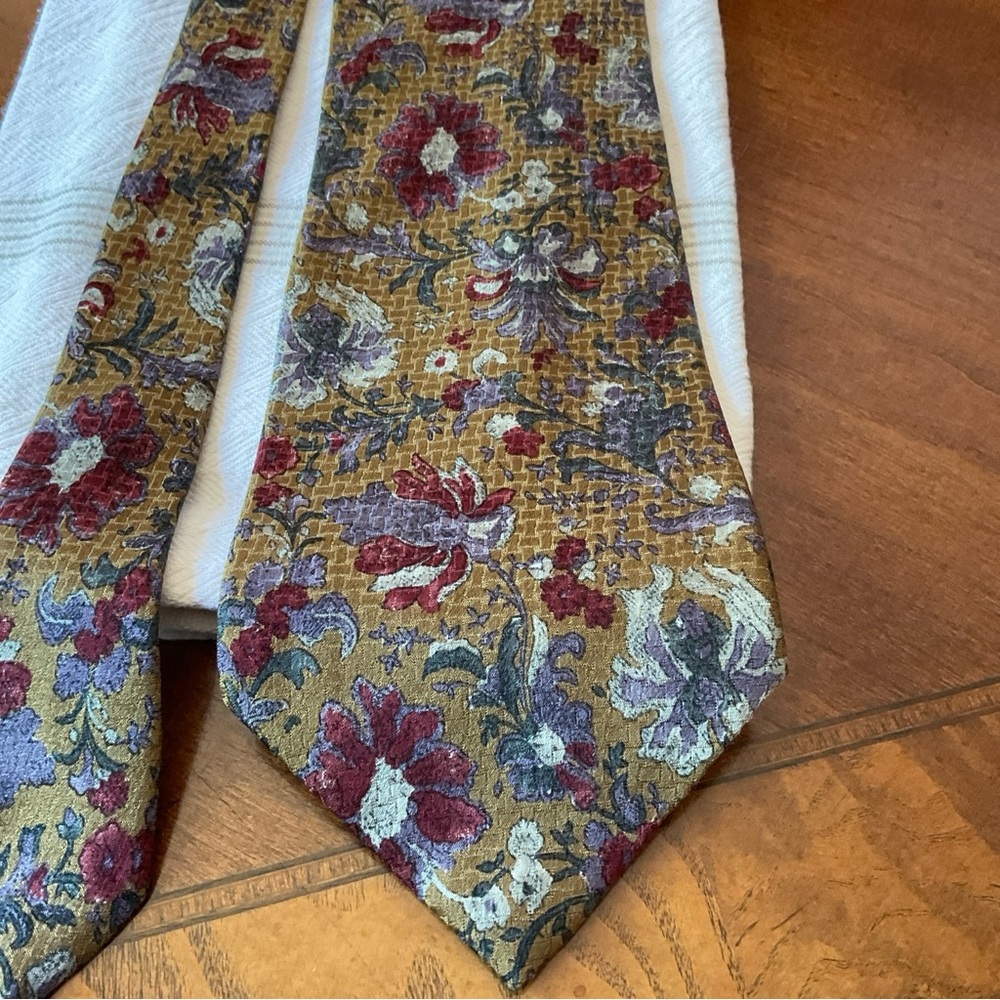 Vintage Christian Dior Monsieur Silk Floral Print Tie - Picture 4 of 8
